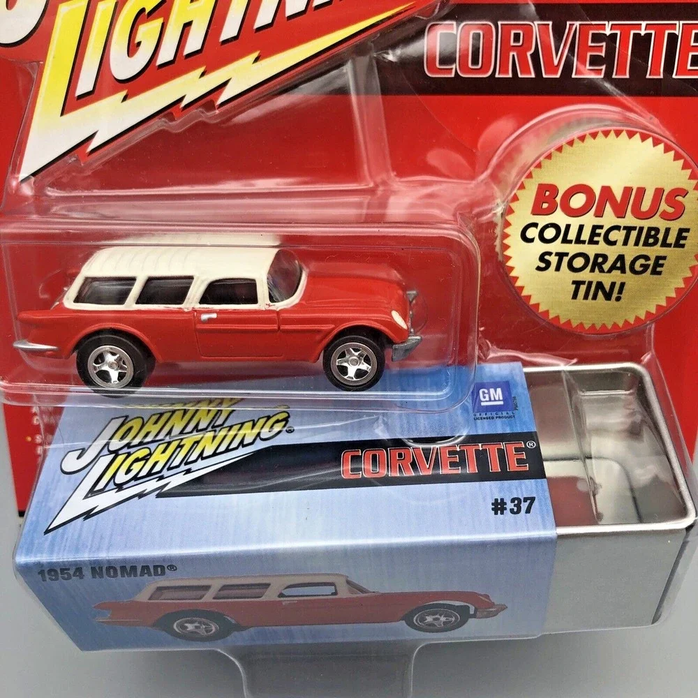 Johnny Lightning 1954 Chevy Corvette Nomad Car +Tin Diecast Chevrolet 1/64 Scale